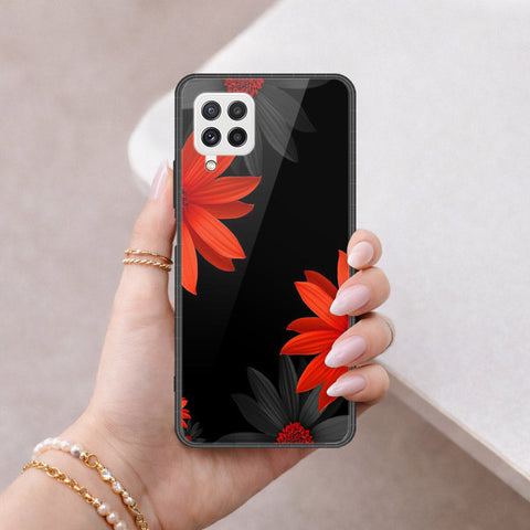 Samsung Galaxy M32 Cover - Floral Series 2 - HQ Ultra Shine Premium Infinity Glass Soft Silicon Borders Case