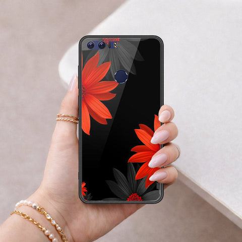 Huawei Honor 8 Cover - Floral Series 2 - HQ Ultra Shine Premium Infinity Glass Soft Silicon Borders Case