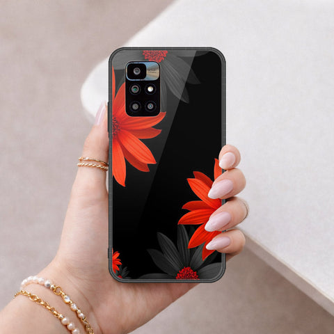 Xiaomi Redmi 10 Cover - Floral Series 2 - HQ Ultra Shine Premium Infinity Glass Soft Silicon Borders Case