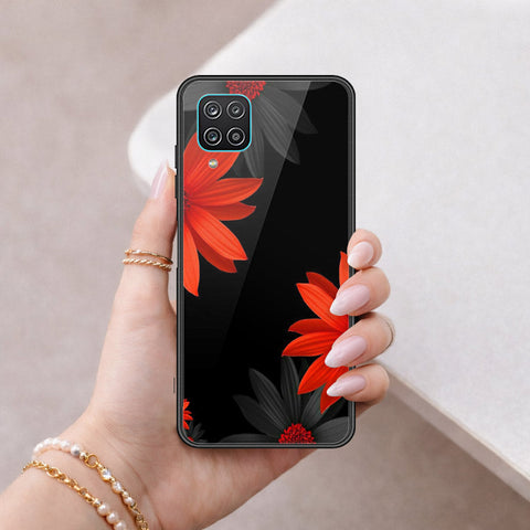Samsung Galaxy A12 Nacho Cover - Floral Series 2 - HQ Ultra Shine Premium Infinity Glass Soft Silicon Borders Case