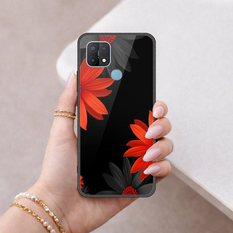Oppo A15 Cover - Floral Series 2 - HQ Ultra Shine Premium Infinity Glass Soft Silicon Borders Case