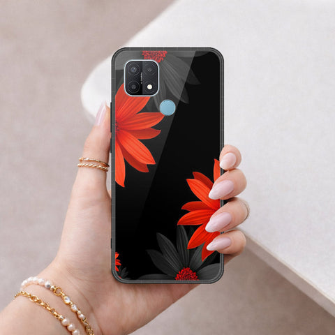Oppo A35 Cover - Floral Series 2 - HQ Ultra Shine Premium Infinity Glass Soft Silicon Borders Case