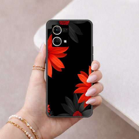 Oppo Reno 7 4G Cover - Floral Series 2 - HQ Ultra Shine Premium Infinity Glass Soft Silicon Borders Case