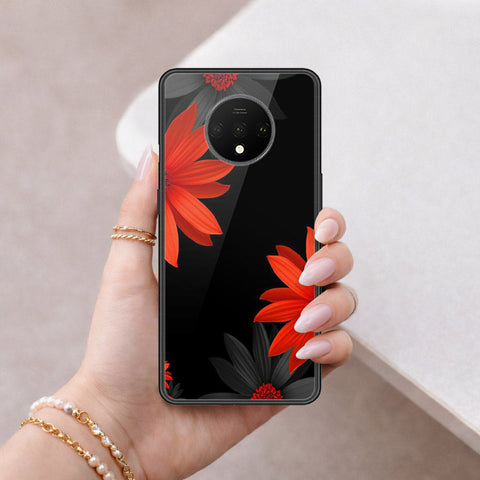 OnePlus 7T Cover - Floral Series 2 - HQ Ultra Shine Premium Infinity Glass Soft Silicon Borders Case