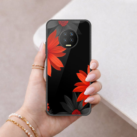 Infinix Note 7 Cover - Floral Series 2 - HQ Ultra Shine Premium Infinity Glass Soft Silicon Borders Case