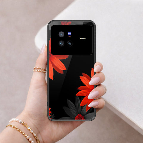 Vivo X80 Cover - Floral Series 2 - HQ Ultra Shine Premium Infinity Glass Soft Silicon Borders Case