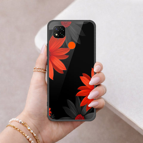 Xiaomi Redmi 9C Cover - Floral Series 2 - HQ Ultra Shine Premium Infinity Glass Soft Silicon Borders Case