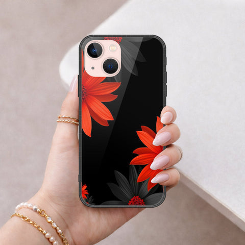 iPhone 14 - Floral Series 2 - HQ Ultra Shine Premium Infinity Glass Soft Silicon Borders Case