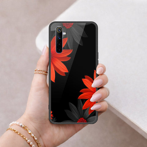 Realme 6 Cover - Floral Series 2 - HQ Ultra Shine Premium Infinity Glass Soft Silicon Borders Case