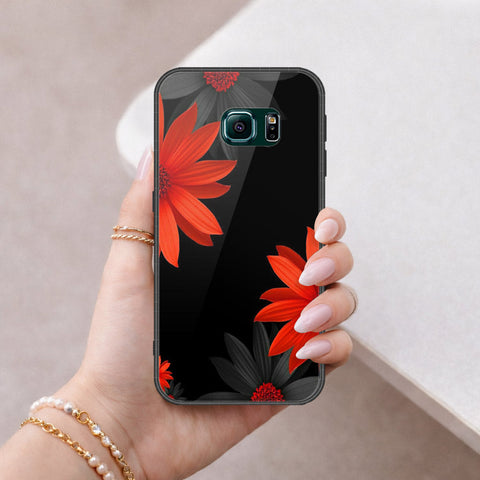 Samsung Galaxy S6 Edge Plus Cover - Floral Series 2 - HQ Ultra Shine Premium Infinity Glass Soft Silicon Borders Case