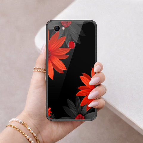 Oppo F7 Cover - Floral Series 2 - HQ Ultra Shine Premium Infinity Glass Soft Silicon Borders Case