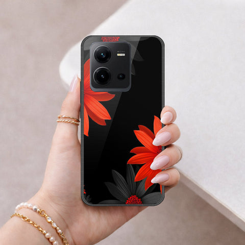 Vivo V25e Cover - Floral Series 2 - HQ Ultra Shine Premium Infinity Glass Soft Silicon Borders Case