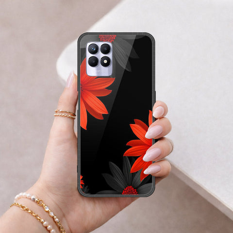 Realme 8i Cover - Floral Series 2 - HQ Ultra Shine Premium Infinity Glass Soft Silicon Borders Case