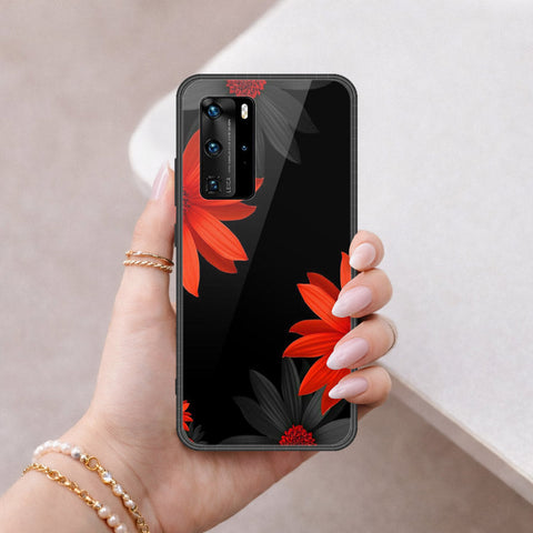 Huawei P40 Pro Cover - Floral Series 2 - HQ Ultra Shine Premium Infinity Glass Soft Silicon Borders Case