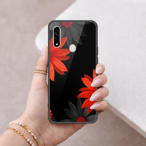 Oppo A31 Cover - Floral Series 2 - HQ Ultra Shine Premium Infinity Glass Soft Silicon Borders Case