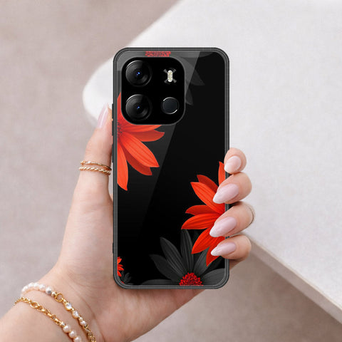 Infinix Smart 7 Plus Cover - Floral Series 2 - HQ Ultra Shine Premium Infinity Glass Soft Silicon Borders Case