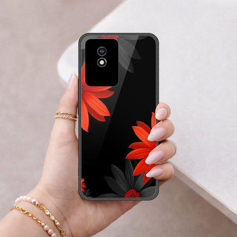 Vivo Y02A Cover - Floral Series 2 - HQ Ultra Shine Premium Infinity Glass Soft Silicon Borders Case