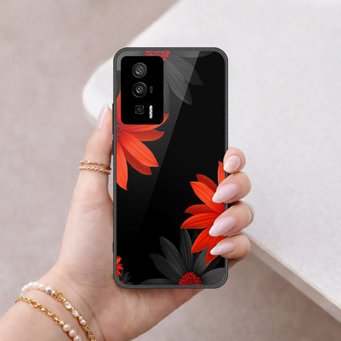 Xiaomi Poco F5 Pro Cover - Floral Series 2 - HQ Ultra Shine Premium Infinity Glass Soft Silicon Borders Case