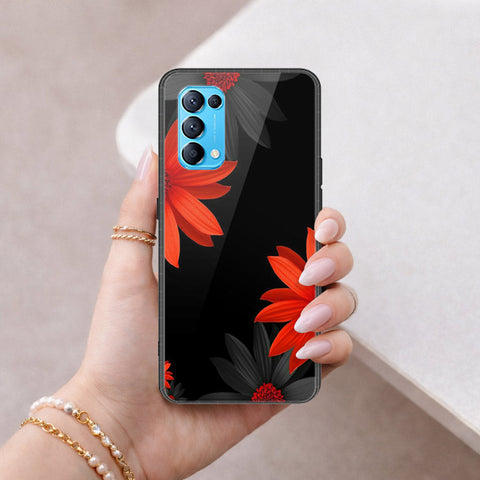 Oppo Reno 5 4G Cover - Floral Series 2 - HQ Ultra Shine Premium Infinity Glass Soft Silicon Borders Case