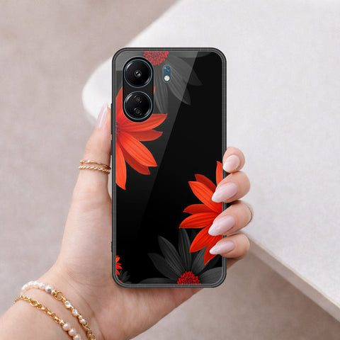 Xiaomi Redmi 13C Cover - Floral Series 2 - HQ Ultra Shine Premium Infinity Glass Soft Silicon Borders Case