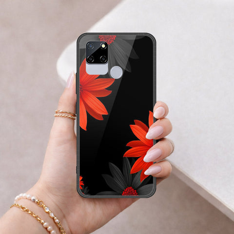 Realme C12 Cover - Floral Series 2 - HQ Ultra Shine Premium Infinity Glass Soft Silicon Borders Case