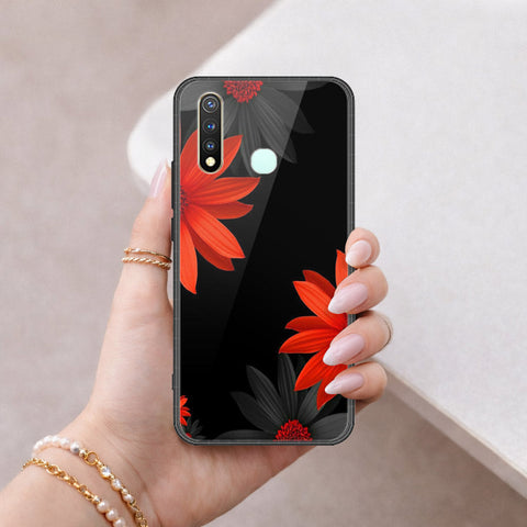Vivo Y19 Cover - Floral Series 2 - HQ Ultra Shine Premium Infinity Glass Soft Silicon Borders Case
