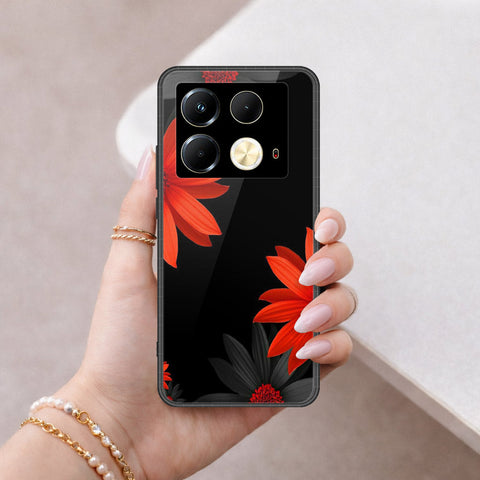 Infinix Note 40 Cover - Floral Series 2 - HQ Ultra Shine Premium Infinity Glass Soft Silicon Borders Case