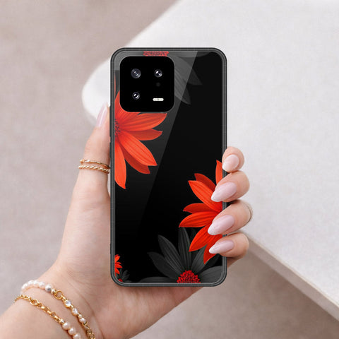 Xiaomi 13 Cover - Floral Series 2 - HQ Ultra Shine Premium Infinity Glass Soft Silicon Borders Case