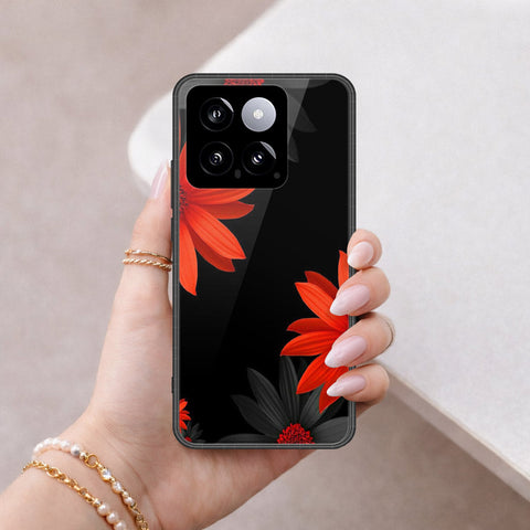 Xiaomi 14 Cover - Floral Series 2 - HQ Ultra Shine Premium Infinity Glass Soft Silicon Borders Case