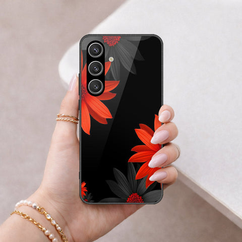 Samsung Galaxy S26 Cover - Floral Series 2 - HQ Ultra Shine Premium Infinity Glass Soft Silicon Borders Case
