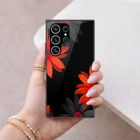 Samsung Galaxy S24 Ultra Cover - Floral Series 2 - HQ Ultra Shine Premium Infinity Glass Soft Silicon Borders Case