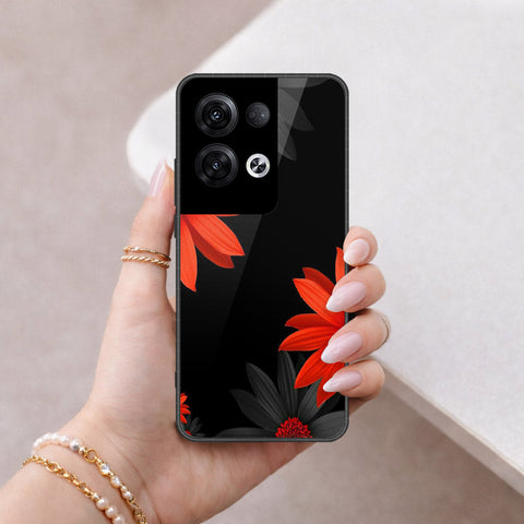 Oppo Reno 8 Pro Plus Cover - Floral Series 2 - HQ Ultra Shine Premium Infinity Glass Soft Silicon Borders Case