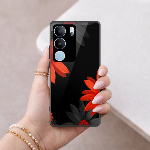 Vivo S17 Cover - Floral Series 2 - HQ Ultra Shine Premium Infinity Glass Soft Silicon Borders Case