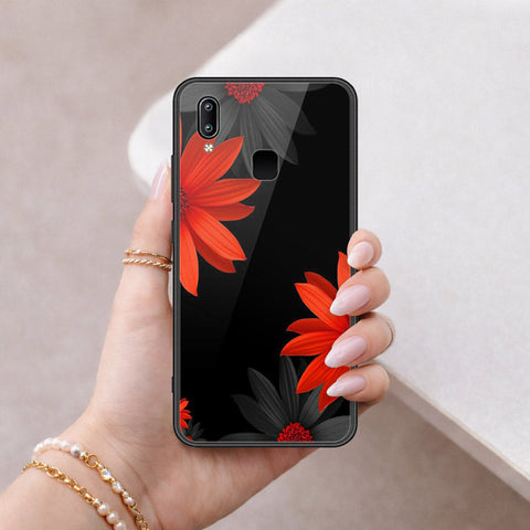 Vivo Z3x Cover - Floral Series 2 - HQ Ultra Shine Premium Infinity Glass Soft Silicon Borders Case