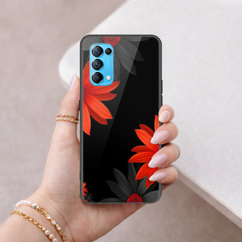 Oppo Reno 5 5G Cover - Floral Series 2 - HQ Ultra Shine Premium Infinity Glass Soft Silicon Borders Case