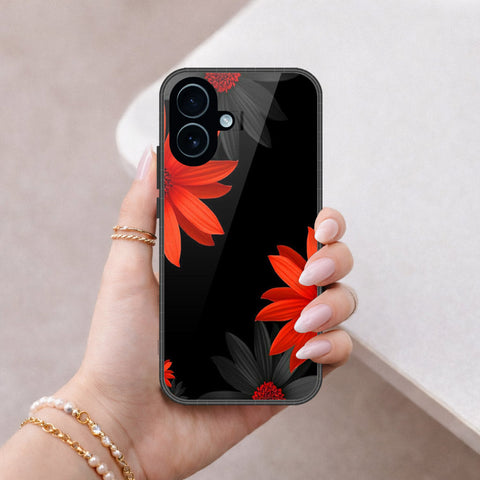 iPhone 17 - Floral Series 2 - HQ Ultra Shine Premium Infinity Glass Soft Silicon Borders Case