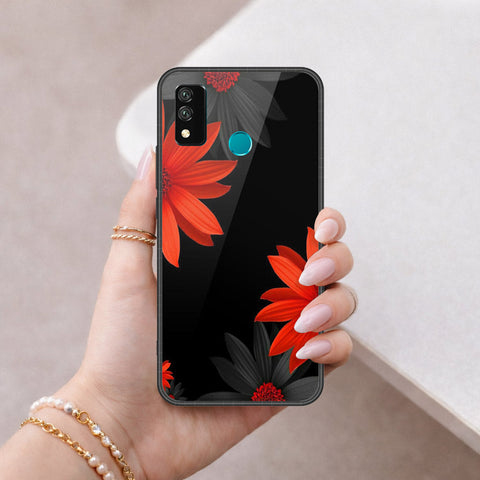 Huawei Y8s Cover - Floral Series 2 - HQ Ultra Shine Premium Infinity Glass Soft Silicon Borders Case