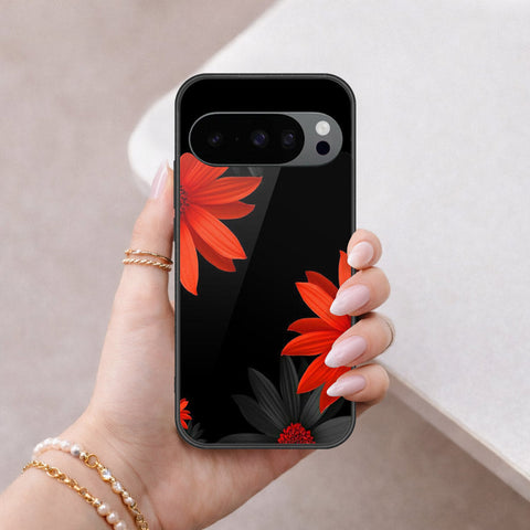 Google Pixel 9 Pro Cover - Floral Series 2 - HQ Ultra Shine Premium Infinity Glass Soft Silicon Borders Case