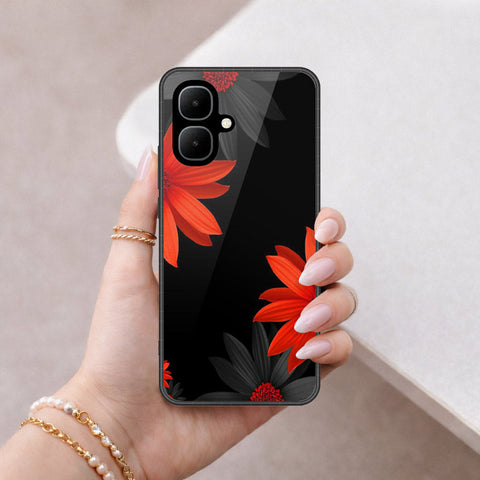 Infinix Pop 10 Cover - Floral Series 2 - HQ Ultra Shine Premium Infinity Glass Soft Silicon Borders Case