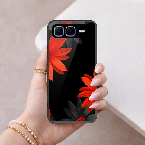 Infinix Smart 10 Plus Cover - Floral Series 2 - HQ Ultra Shine Premium Infinity Glass Soft Silicon Borders Case