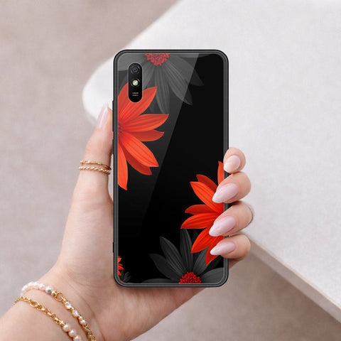 Xiaomi Redmi 9i Cover - Floral Series 2 - HQ Ultra Shine Premium Infinity Glass Soft Silicon Borders Case
