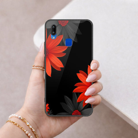 Vivo Y90 Cover - Floral Series 2 - HQ Ultra Shine Premium Infinity Glass Soft Silicon Borders Case