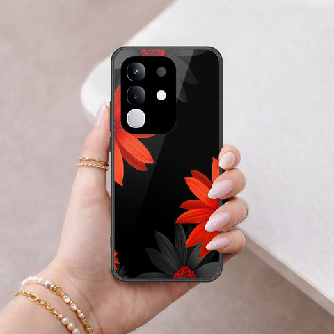 Vivo T4x Cover - Floral Series 2 - HQ Ultra Shine Premium Infinity Glass Soft Silicon Borders Case