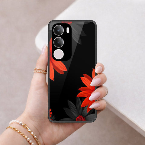 Vivo Y19s Cover - Floral Series 2 - HQ Ultra Shine Premium Infinity Glass Soft Silicon Borders Case