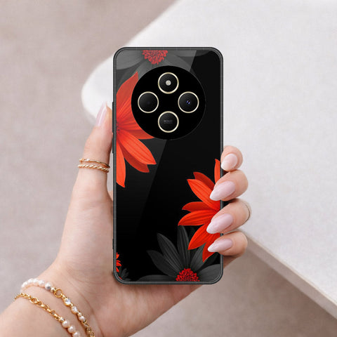 Xiaomi Poco C75 Cover - Floral Series 2 - HQ Ultra Shine Premium Infinity Glass Soft Silicon Borders Case
