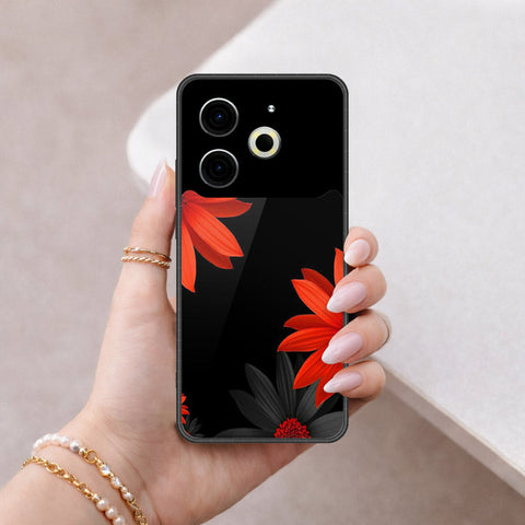 Tecno Pova 6 Cover - Floral Series 2 - HQ Ultra Shine Premium Infinity Glass Soft Silicon Borders Case
