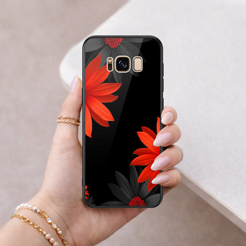 Samsung Galaxy S8 Plus Cover - Floral Series 2 - HQ Ultra Shine Premium Infinity Glass Soft Silicon Borders Case