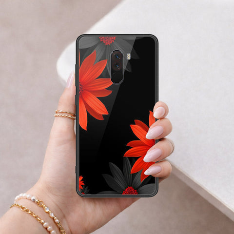Xiaomi Pocophone F1 Cover - Floral Series 2 - HQ Ultra Shine Premium Infinity Glass Soft Silicon Borders Case