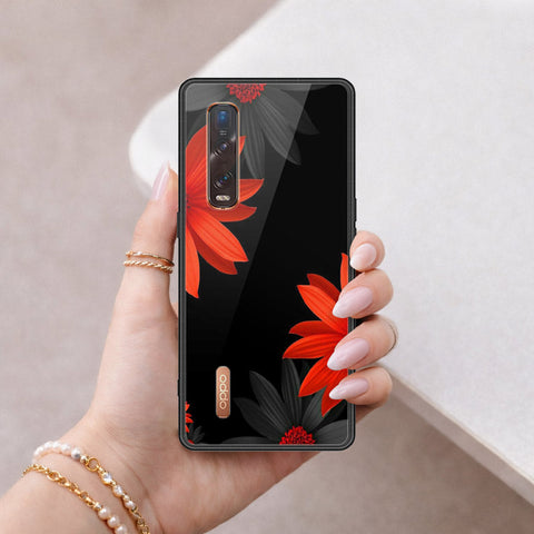 Oppo Find X2 Pro Cover - Floral Series 2 - HQ Ultra Shine Premium Infinity Glass Soft Silicon Borders Case