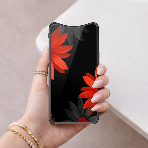 Oppo Find X Cover - Floral Series 2 - HQ Ultra Shine Premium Infinity Glass Soft Silicon Borders Case
